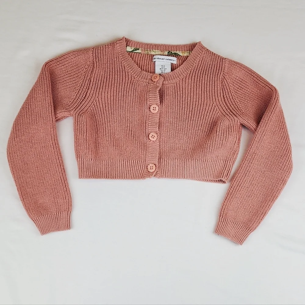 Cupcakes & Cashmere Girl Long Sleeve Button Down Knit Cardigan Swaeter